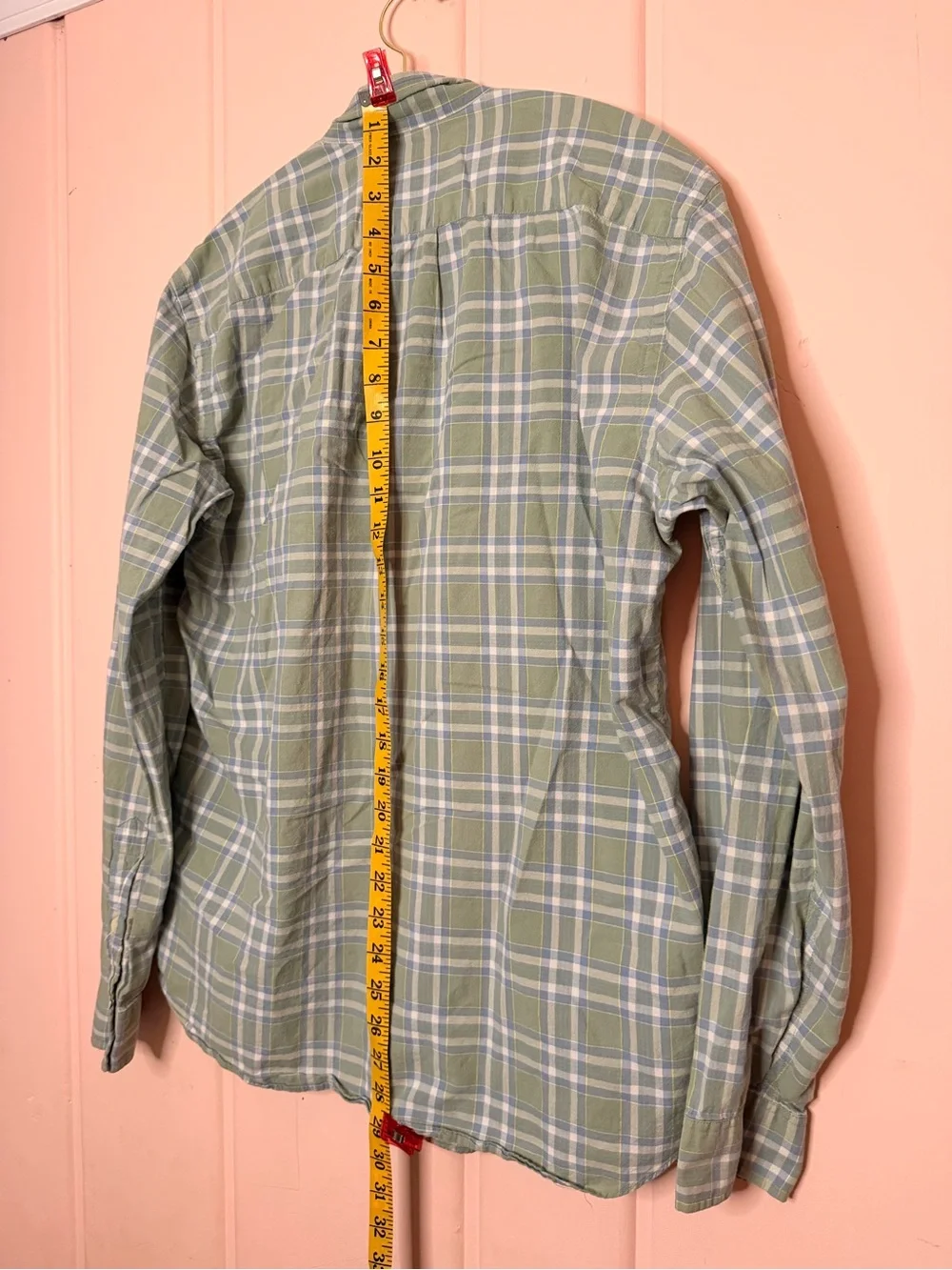 J. Crew 100% cotton Madras Green and White Plaid Button-Down Shirt szM